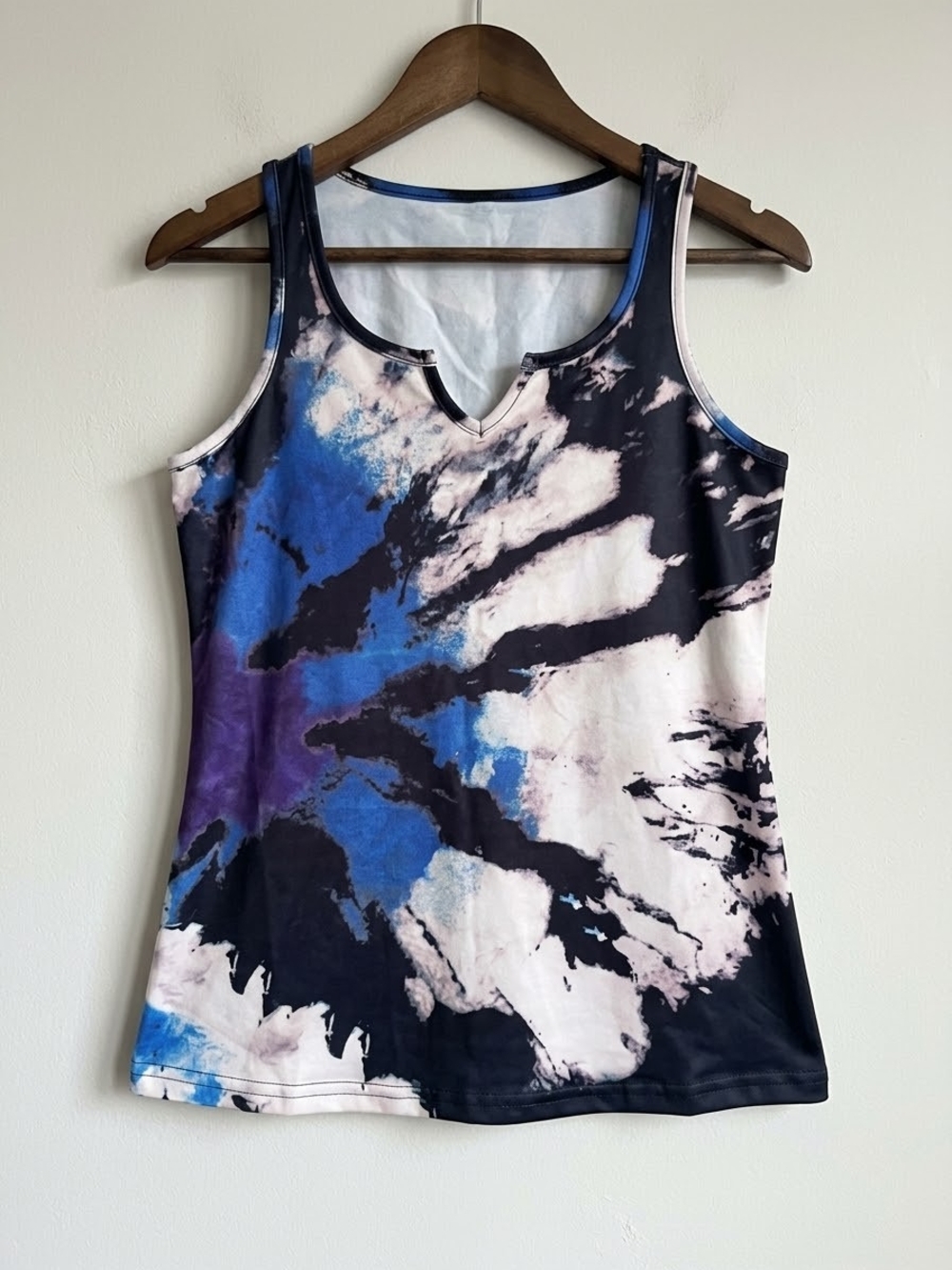 Brand New Tie-Dye Scoop Neck Tank Top in Blue & Purple